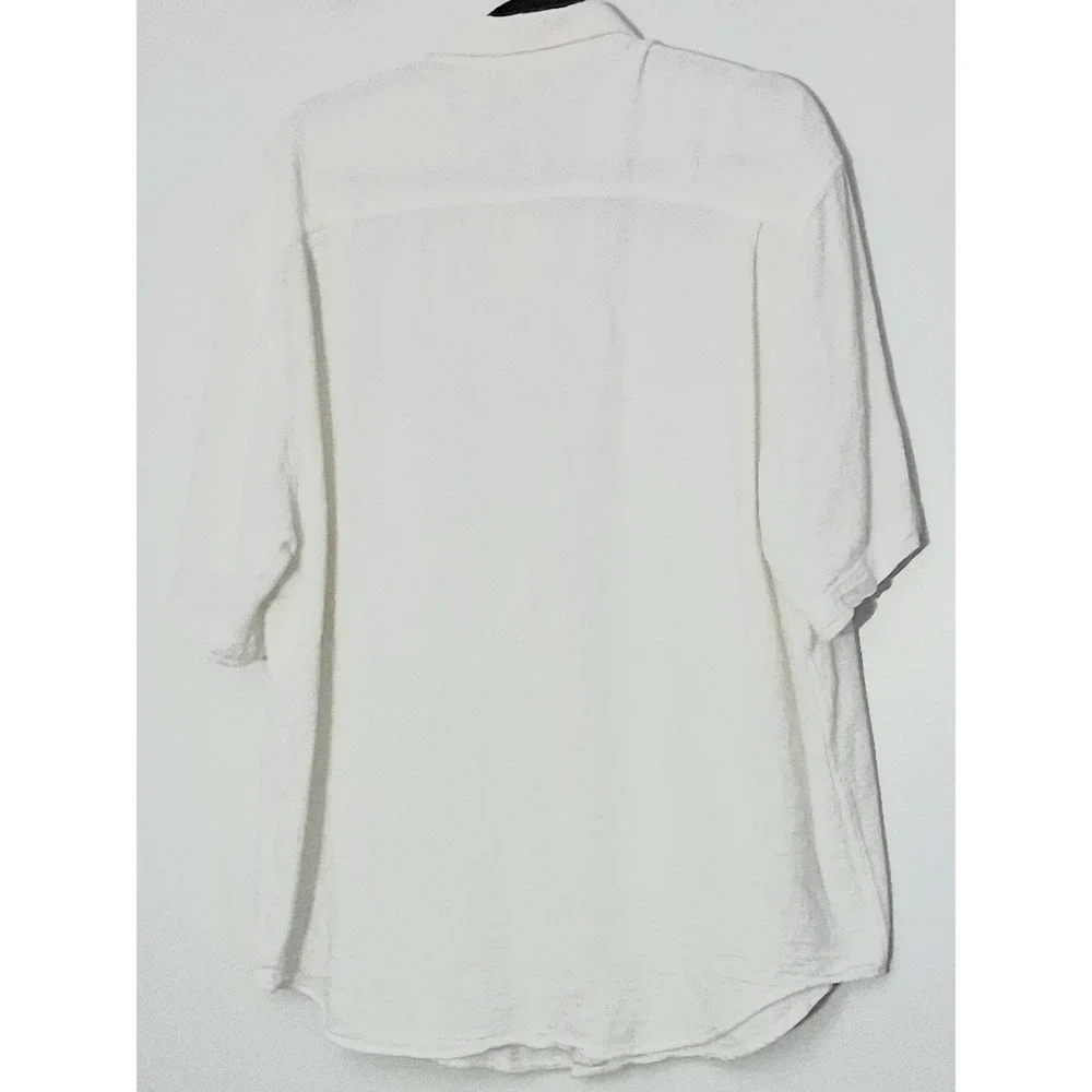 Banana Republic Safari & Travel Shirt Men's XL White Cotton Short Sleeve Button